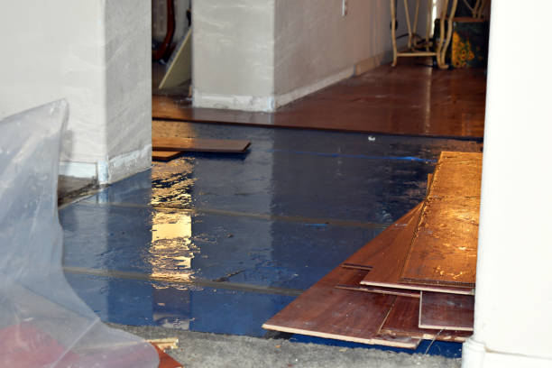 Professional Flood Damage Restoration technician working in Vauxhall, NJ